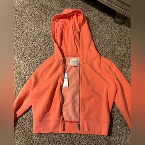 Coral crop zip up